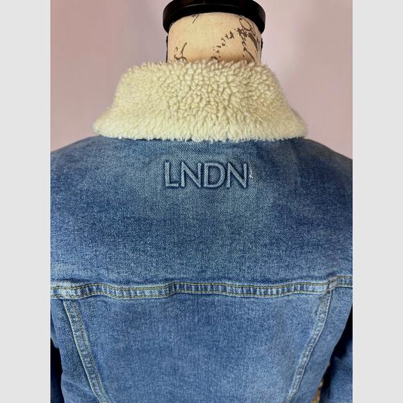 LNDN Landon Denim Sherpa Lined Trench Jacket Medium Wash XS/S - Picture 15 of 16